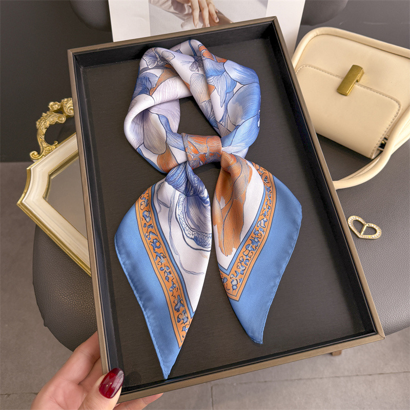 Silk Scarf Square - 2026 Новый хиджаб с цветочным принтом,
