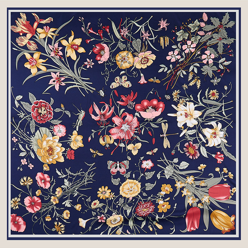 Silk Scarf Square - POBING саржевый шелковый шарф, женский квадратный