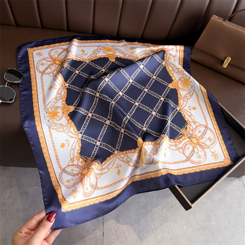 Синий классический шелковый пл – обзор и цена Silk Scarf Square
