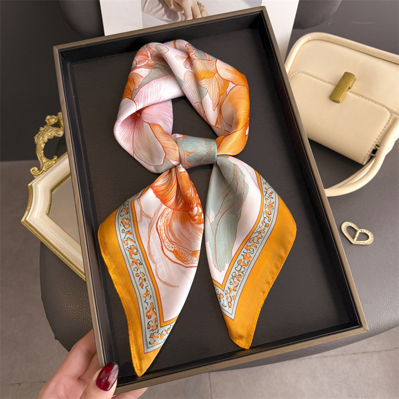 2026 Новый хиджаб с цветочным  – обзор и цена Silk Scarf Square